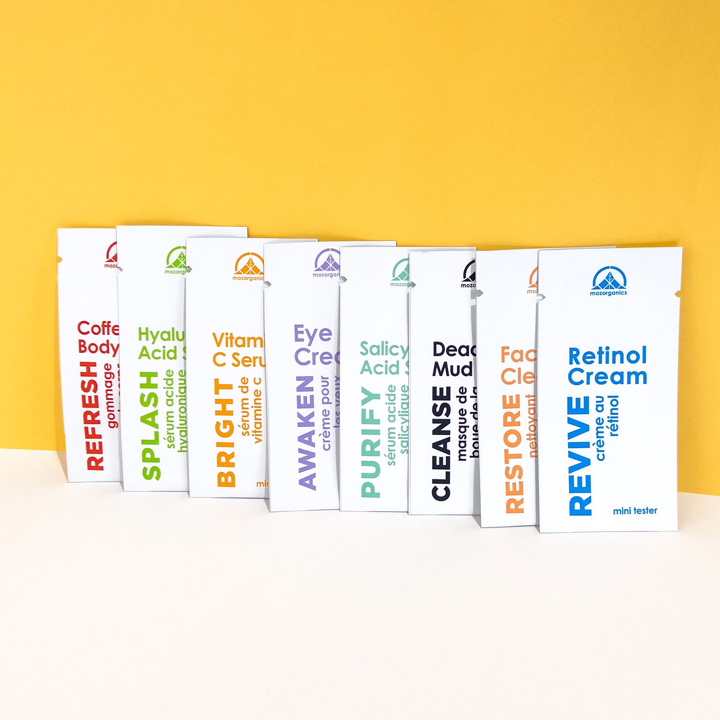 sustainable skin care sample pouches, one time skincare mini testers canada my organic zone