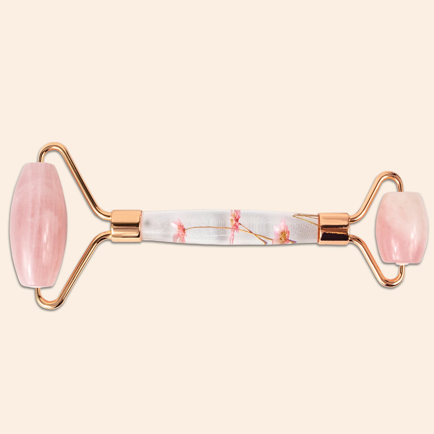 Natural Rose Quartz Roller for Anti-Inflammation and Lymphatic Drainage